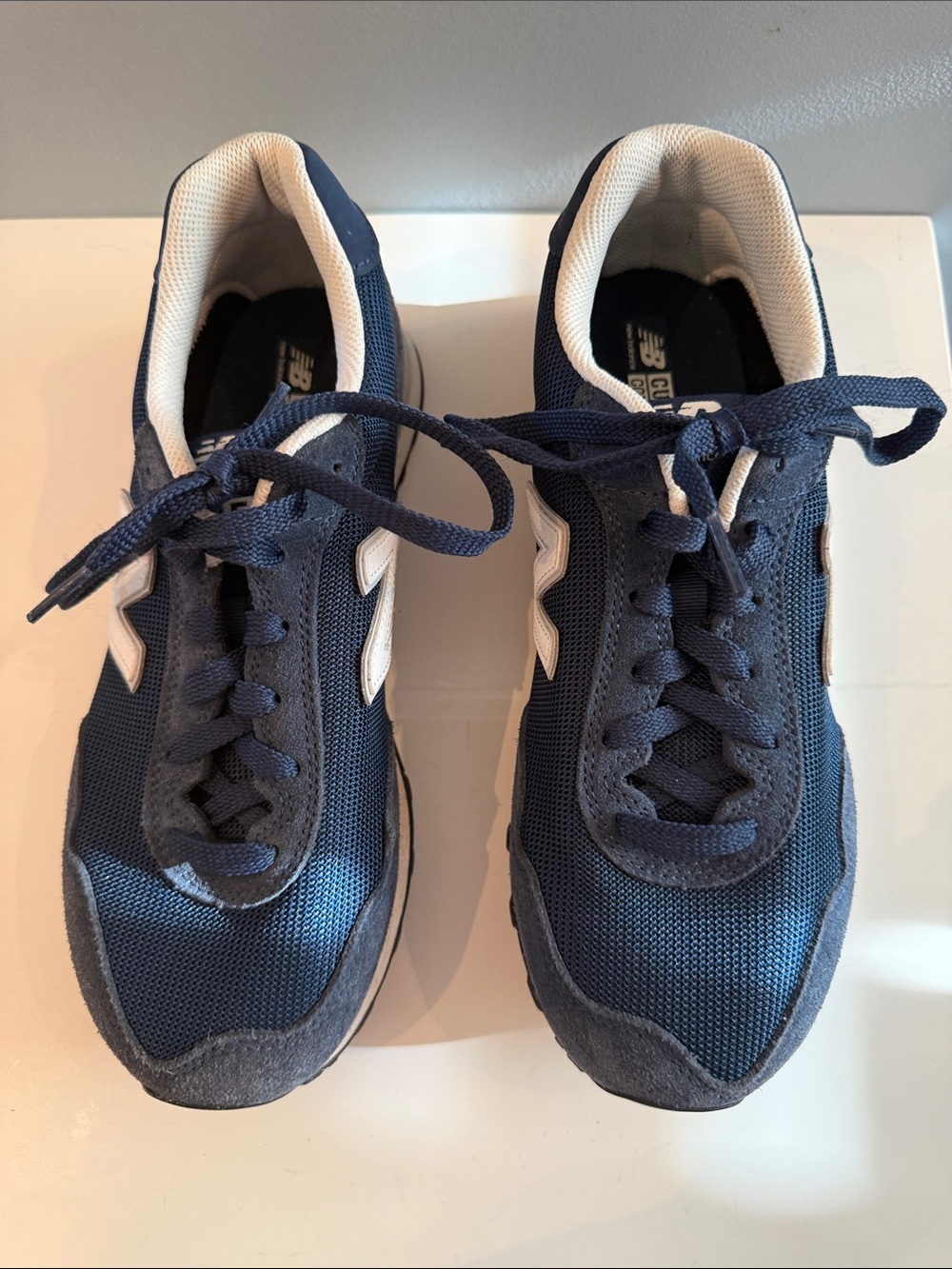 New Balance Men's 515 Sneakers Size 8 Navy Blue & White Suede Mesh Casual